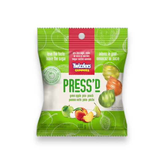 TWIZZLERS PRESS’D GUMMIES Green Apple, Pear and Peach