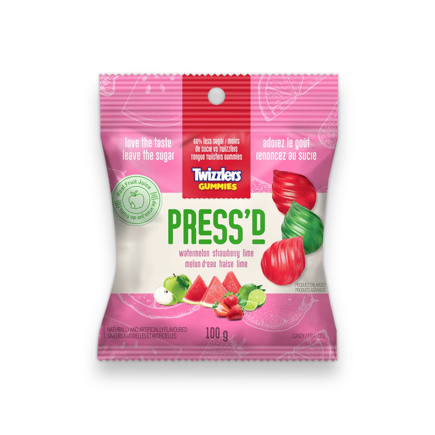 TWIZZLERS GUMMIES PRESS'D Pastèque Fraise Citron vert