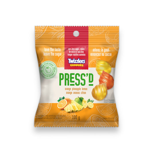 TWIZZLERS PRESS'D GUMMIES Orange, Ananas et Citron