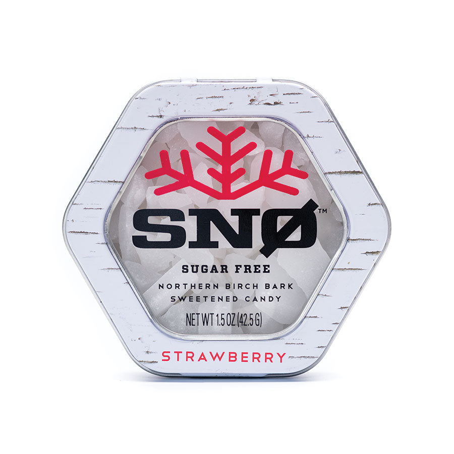 SNØ Strawberry Xylitol Candy Chips Tin - Sugar Free