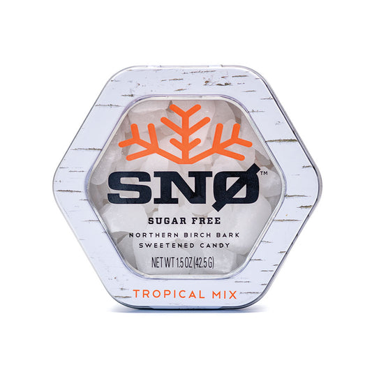 SNØ Tropical Mix, Boîte de Bonbons de Xylitol - Sans Sucre 