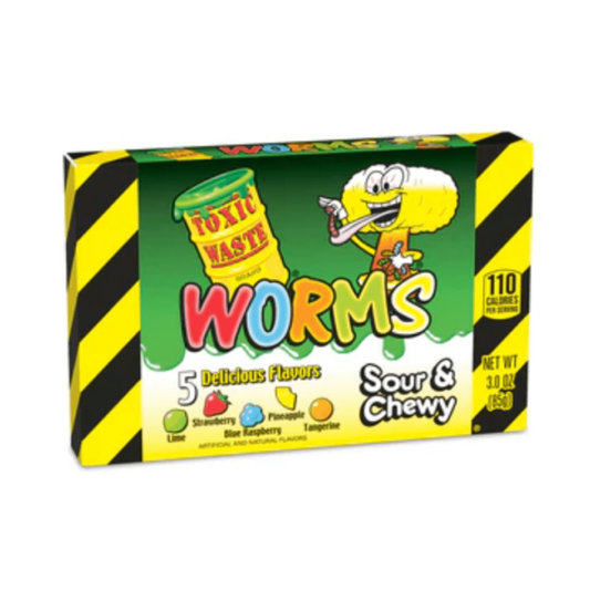 Toxic Waste Sour & Chewy Worms Theater Box