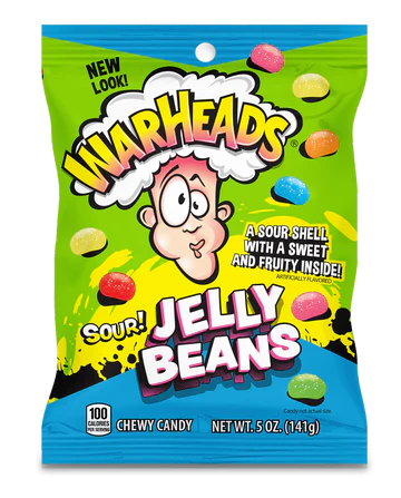 Warheads Sour Jelly Beans - Peg Bag